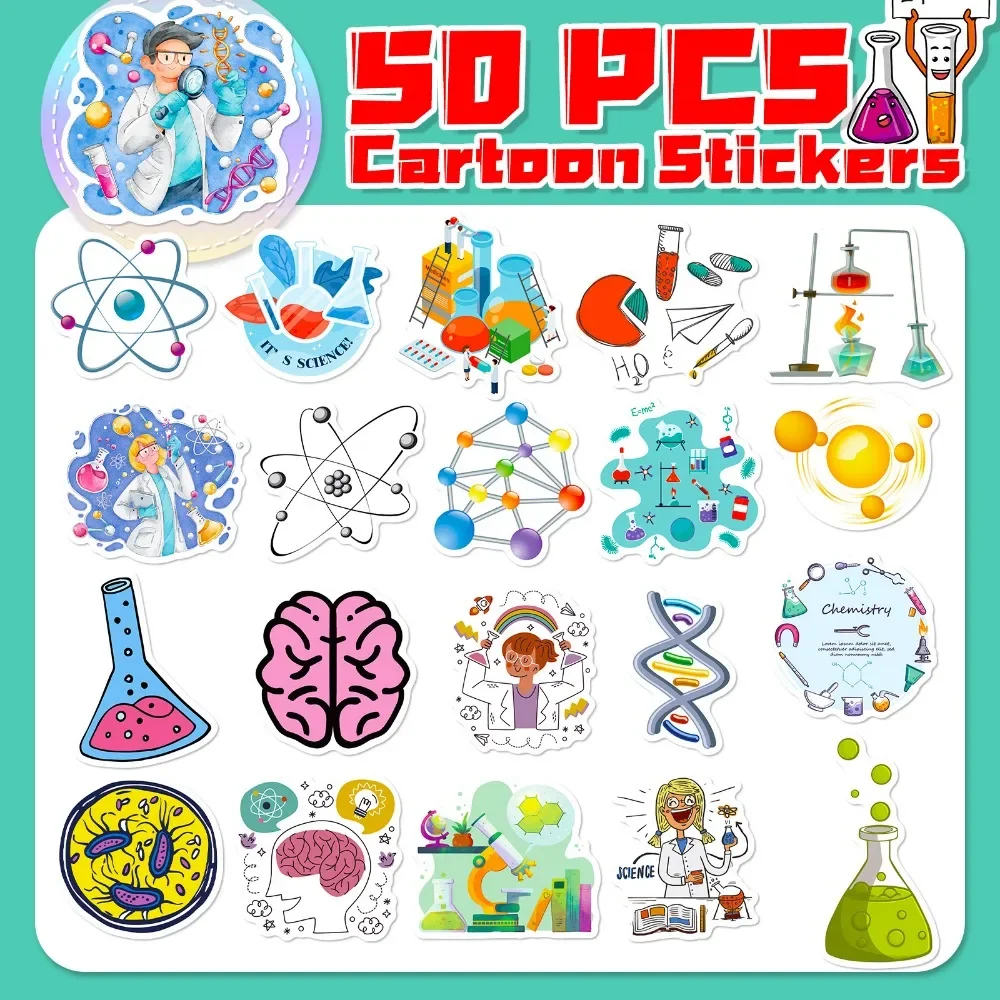 50PCS Cartoon Science Lab Stic - Laptop Accessories Kids 评论和价格