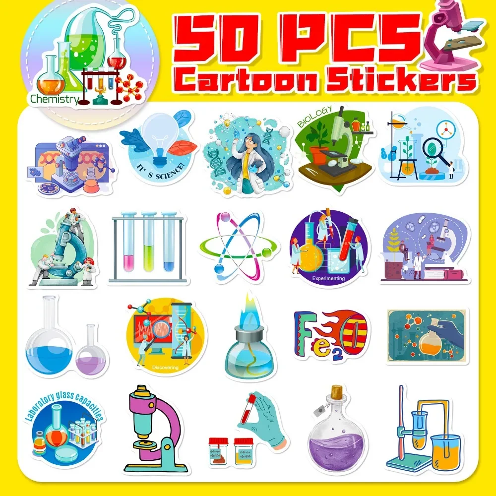 50PCS Cartoon Science Lab Stic - Laptop Accessories Kids 评论和价格