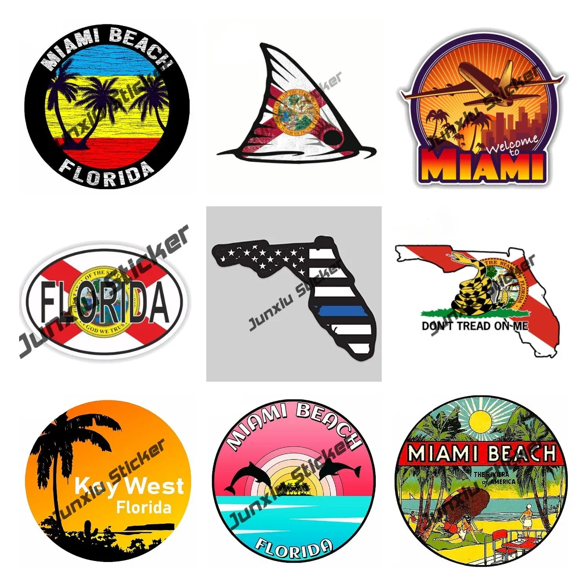 Creative Florida Flag Sticker  - Laptop Accessories Logo 评论和价格