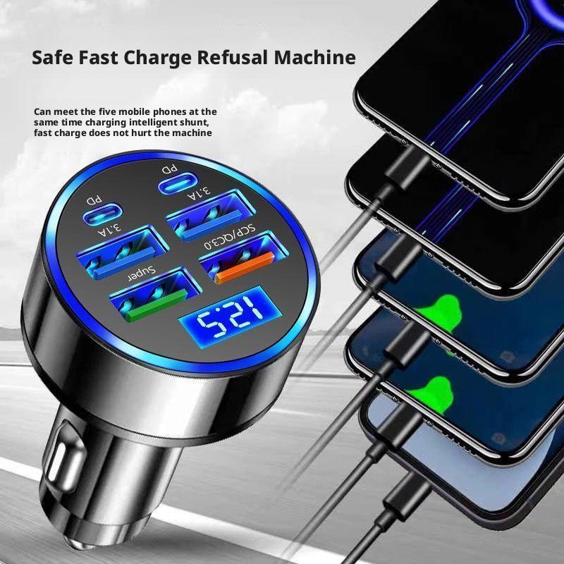 300W PD Car Charger 6 Ports Fa - Usb C Power Adapter 评论和价格
