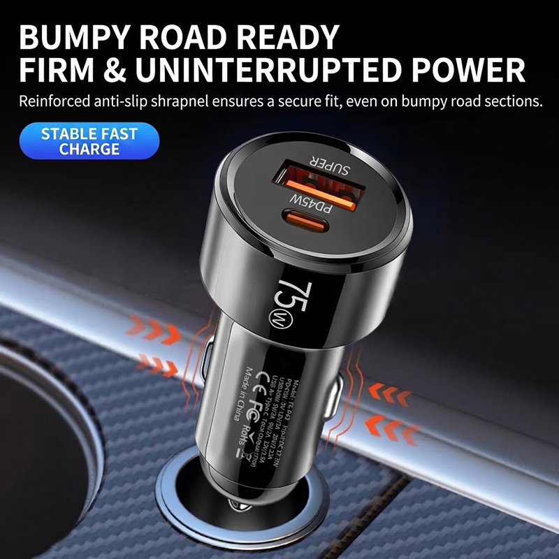 75W Dual Port Car Charger PD 4 - Usb C Power Adapter 评论和价格