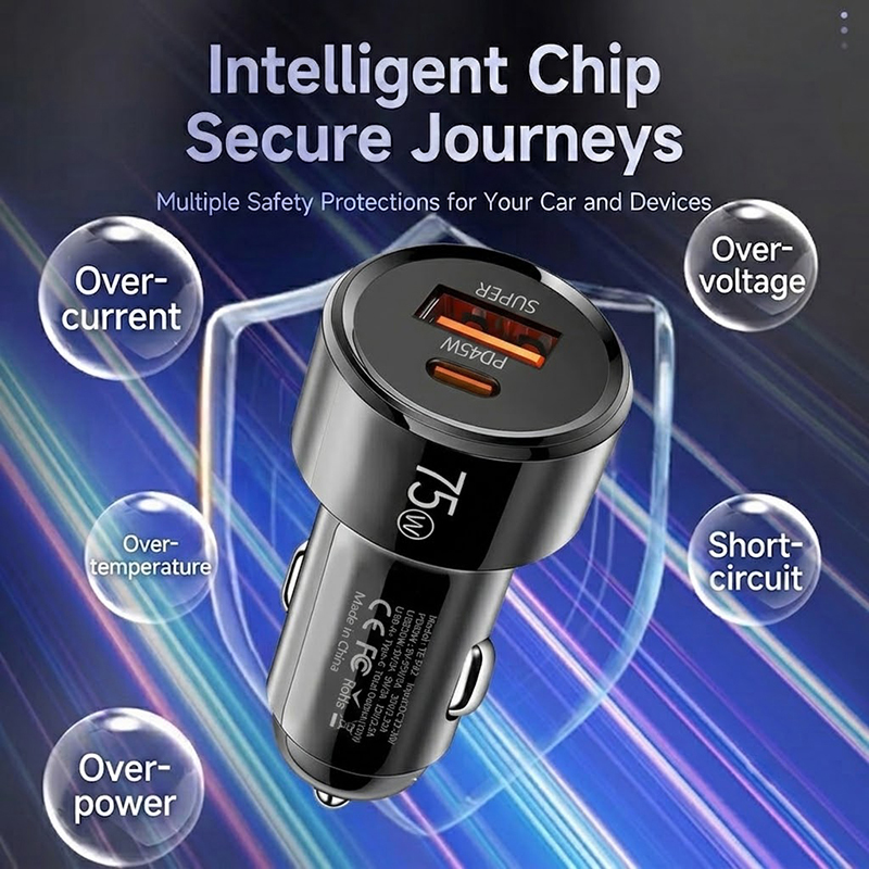 75W Dual Port Car Charger PD 4 - Usb C Power Adapter 评论和价格