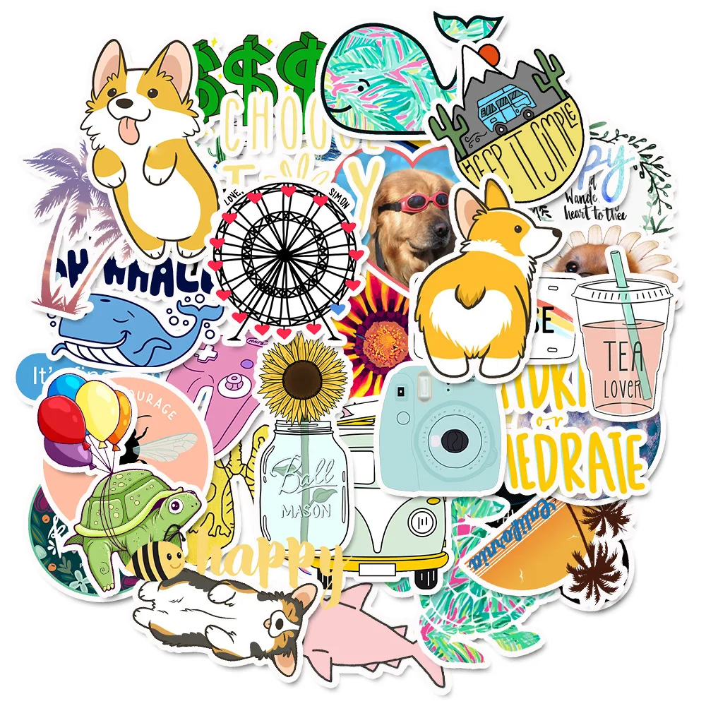 50PCS/Pack Cute Cartoon VSCO G - Laptop Accessories Kids 评论和价格
